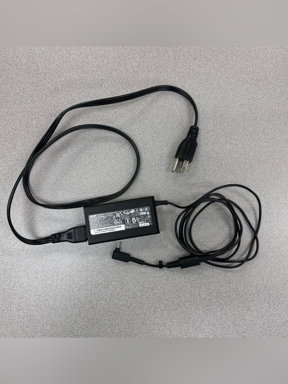 Acer Black AC Power Adapter with Right-Angle DC Plug-Chromebook